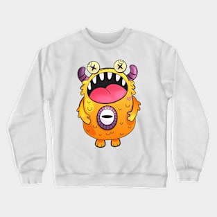 Yellow Monster Doodle Design Crewneck Sweatshirt